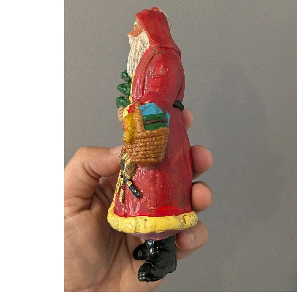VTG Large Santa Claus Ornaments Old World Father Christmas Figures Plastic (?)